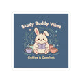 Bunny Kiss-Cut Sticker – Study Buddy Vibes Coffee Comfort