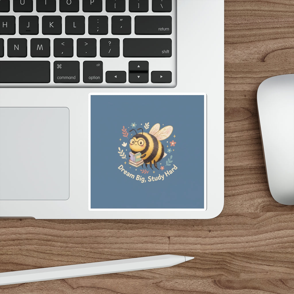 Bee Die-Cut Sticker – Dream Big Study Hard