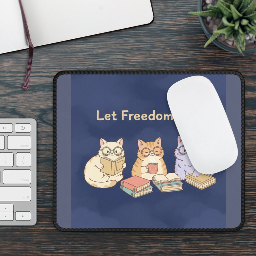 Cats With Glasses Mouse Pad – Let Freedom Ring