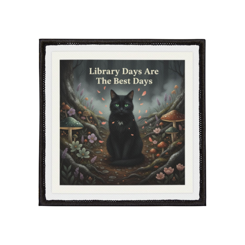Cat Iron-On Patch – Library Days Are the Best Days