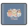 Cats With Glasses Mouse Pad – Coffee and Confidence