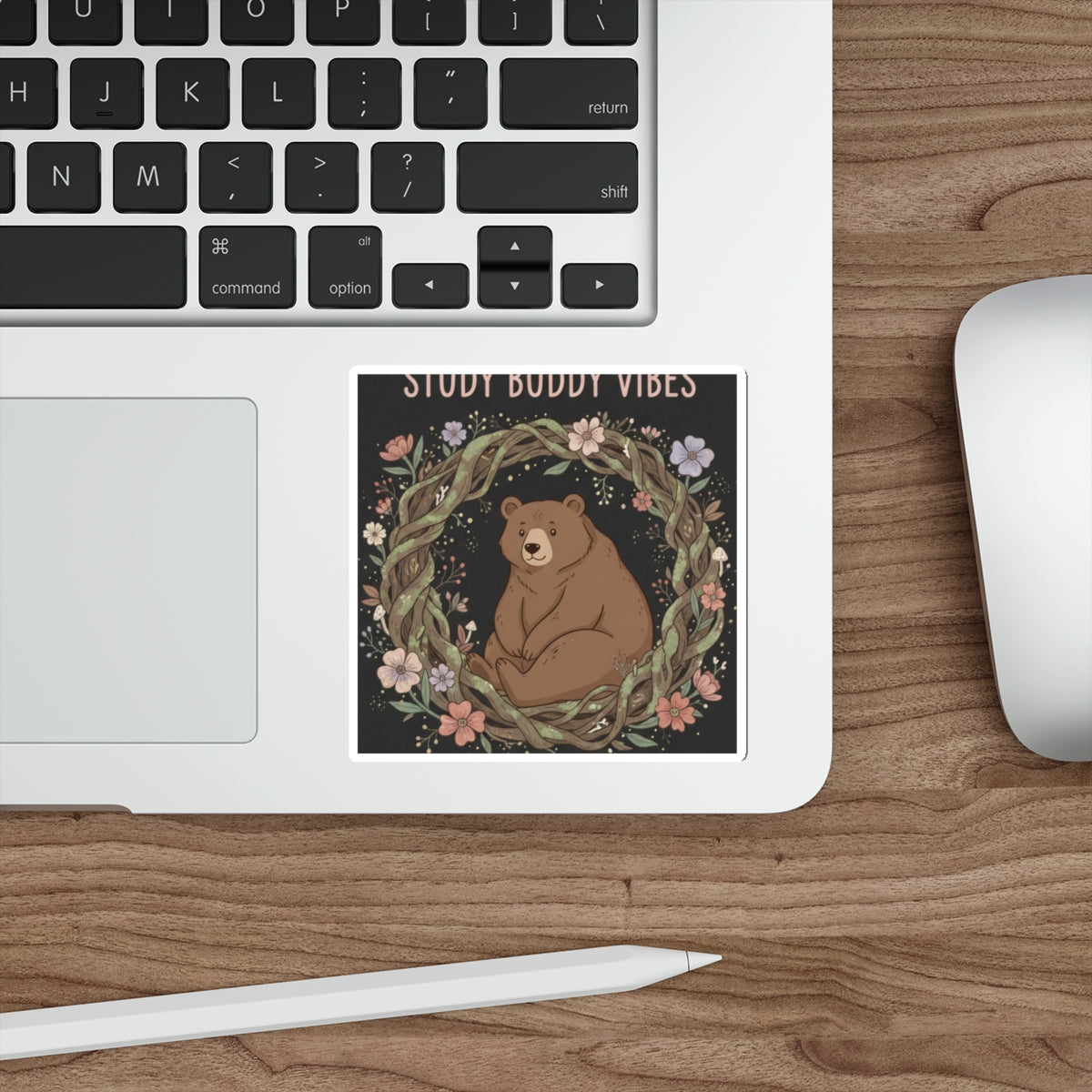 Bear Die-Cut Sticker – Study Buddy Vibes