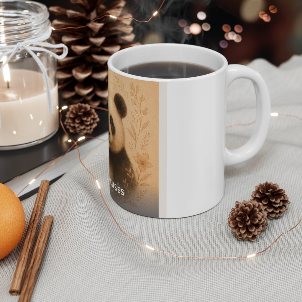 "No Excuses" Black Cat Mug | College Girl Gift | Fashion | KayKay Classics