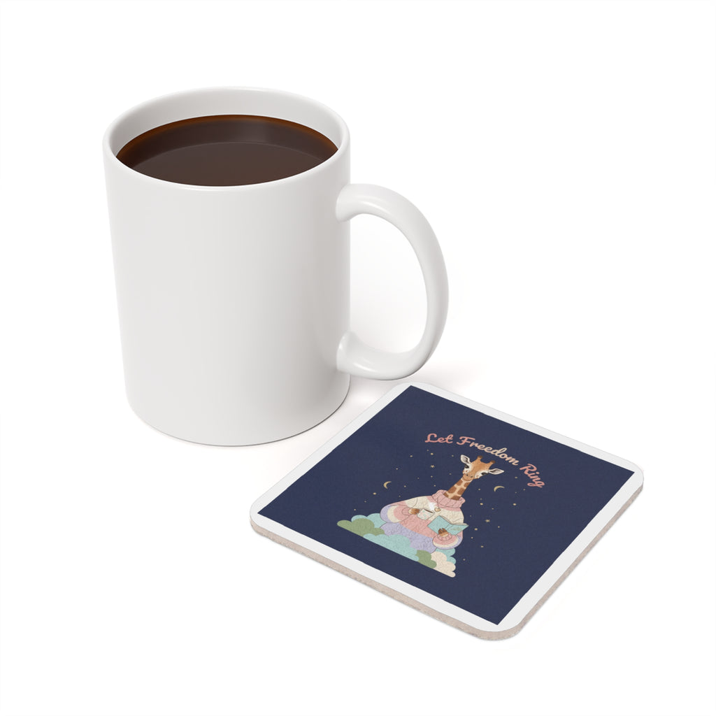 Giraffe Cork Coaster – Let Freedom Ring