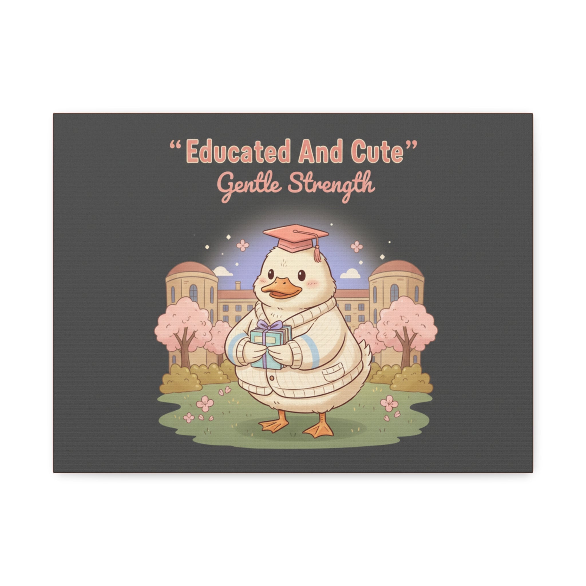 Duck In A Cardigan Canvas Print – Educated and Cute Gentle Strength