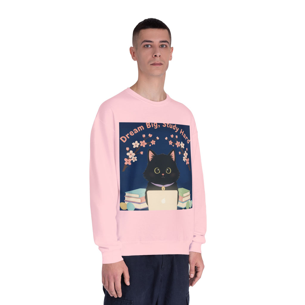 Black Cat Crewneck Sweatshirt – Dream Big Study Hard