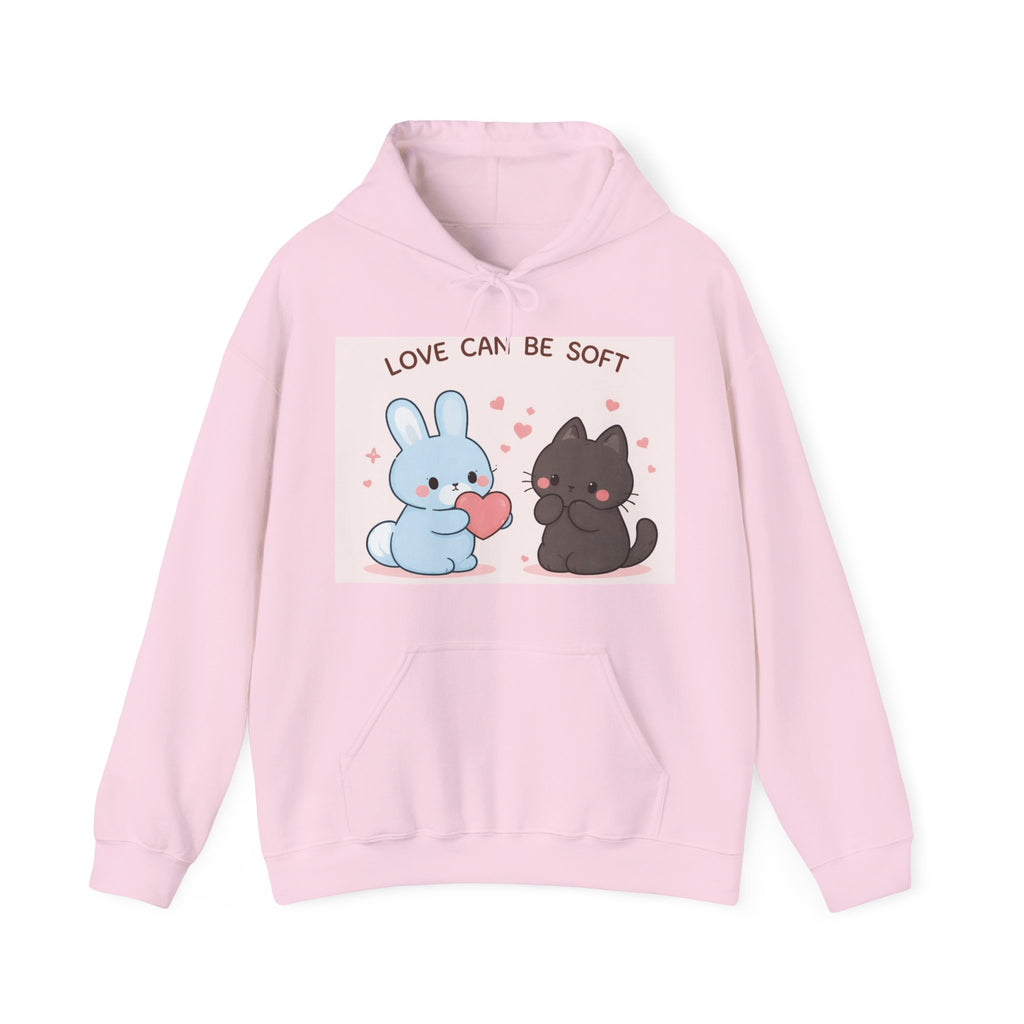 "LOVE CAN BE SOFT" Black Cat Hoodie | College Girl Gift | Fashion | KayKay Classics