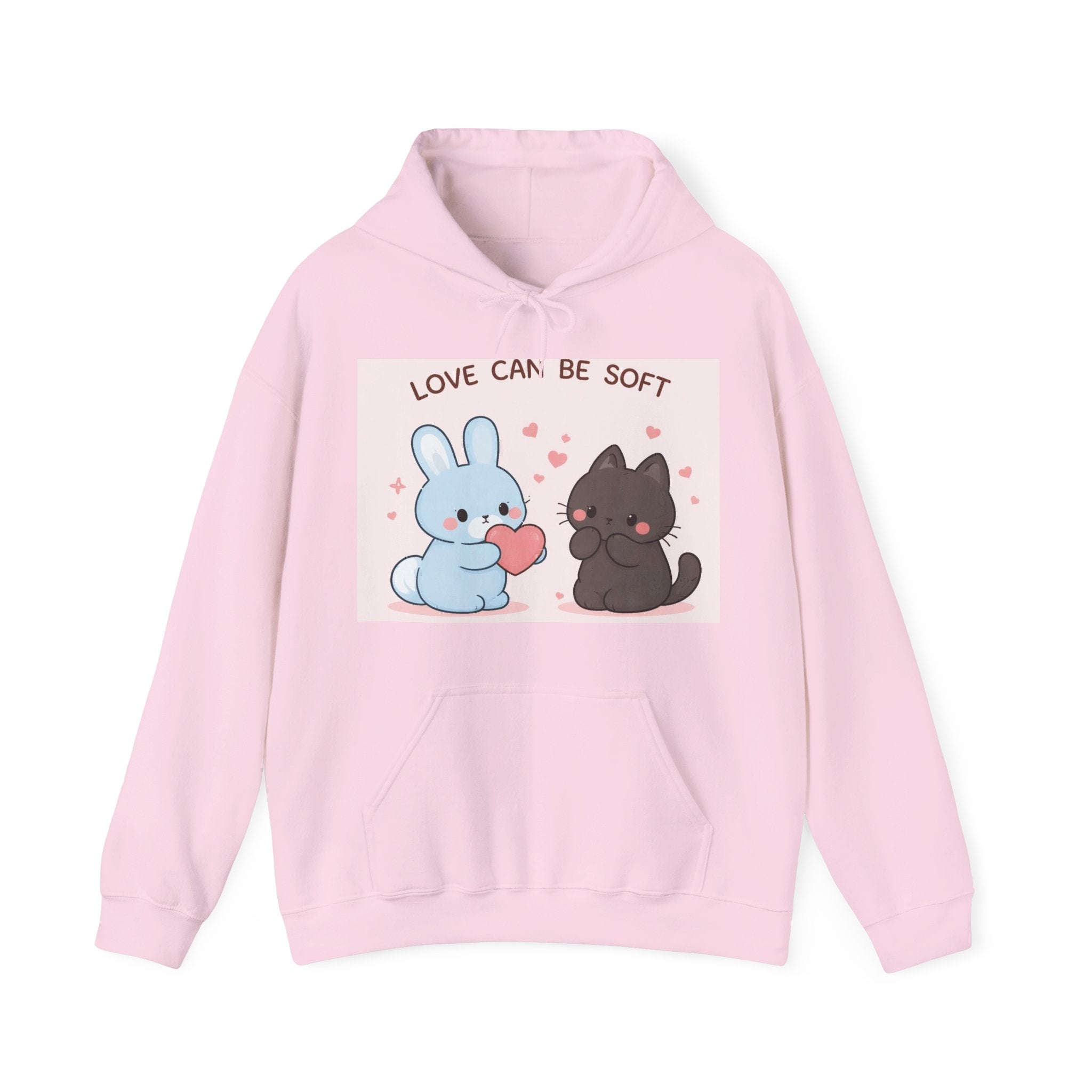 "LOVE CAN BE SOFT" Black Cat Hoodie | College Girl Gift | Fashion | KayKay Classics