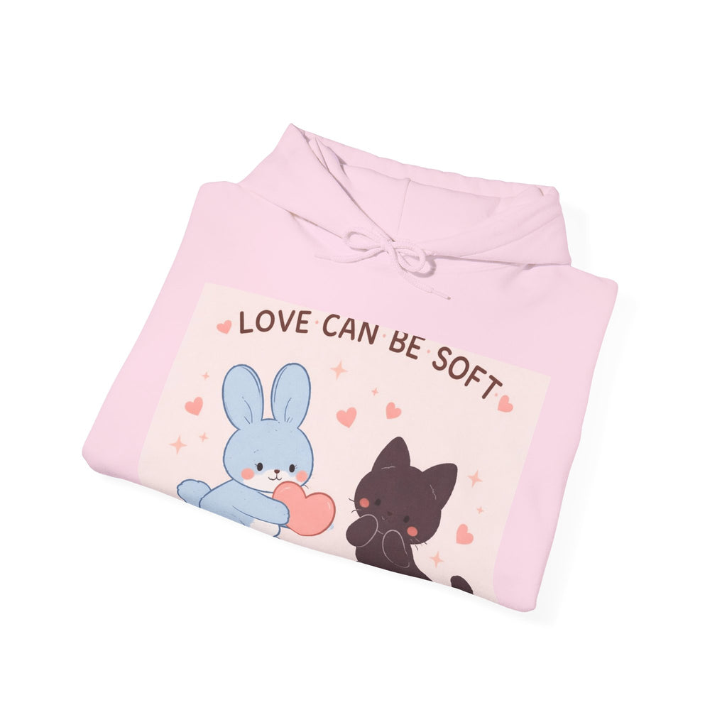 "LOVE CAN BE SOFT" Black Cat Hoodie | College Girl Gift | Fashion | KayKay Classics