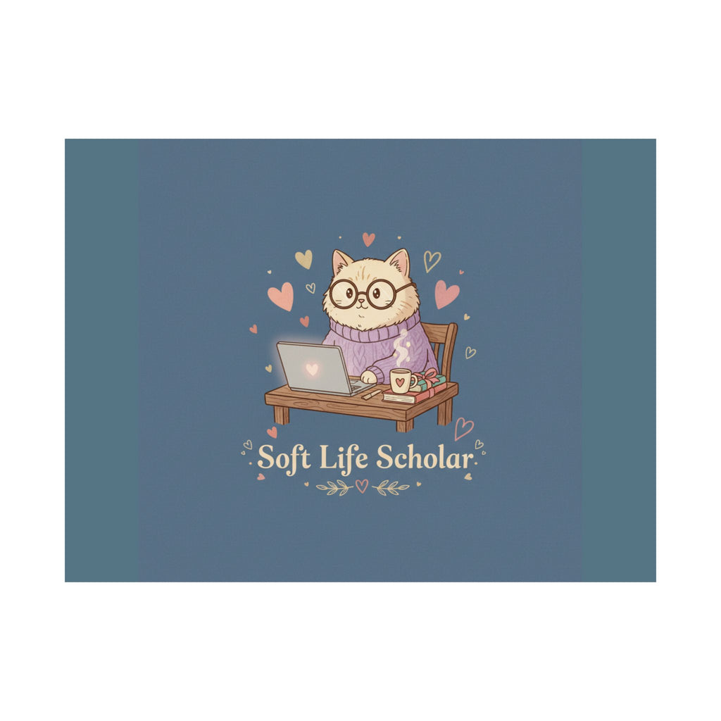Soft Life Scholar Cat Poster