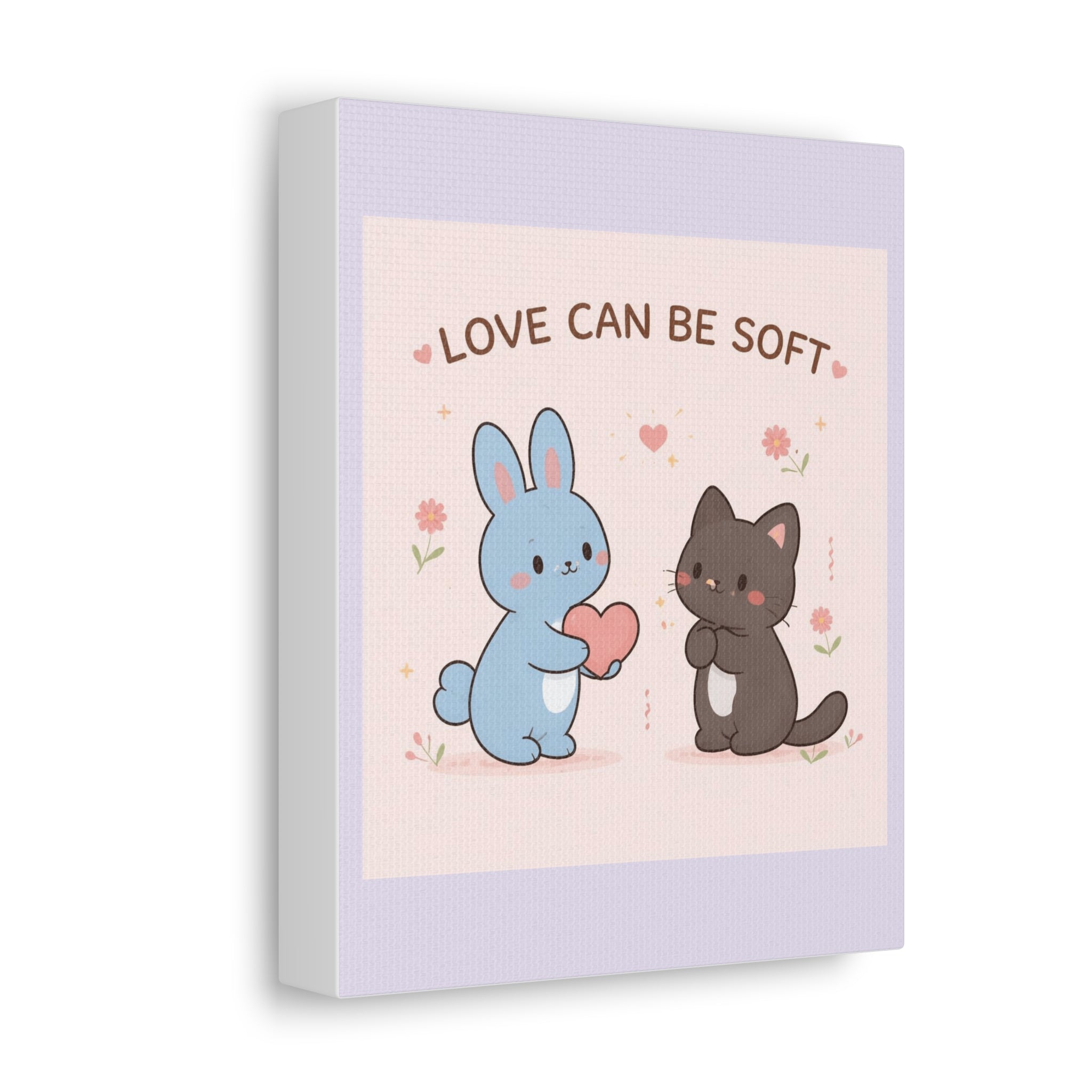 "LOVE CAN BE SOFT" Black Cat Canvas | College Girl Gift | Fashion | KayKay Classics
