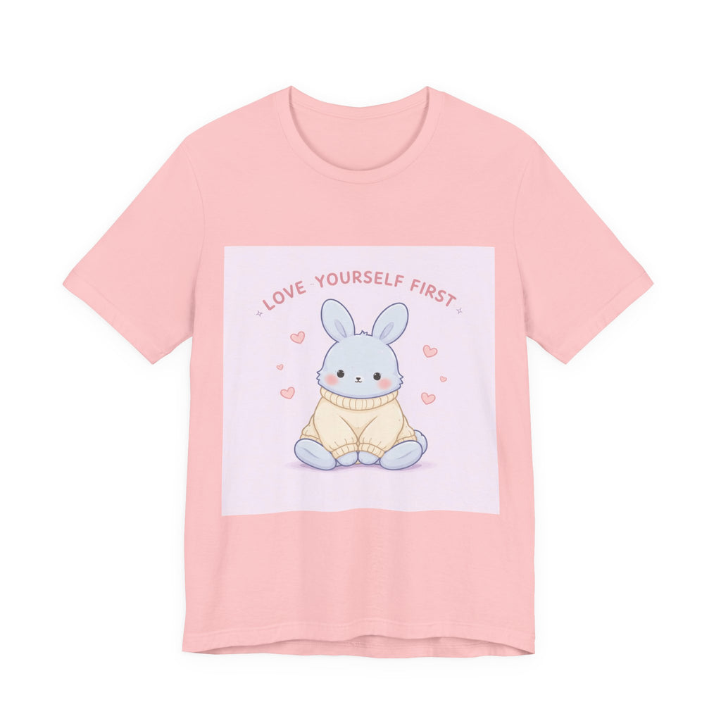 "LOVE YOURSELF FIRST" Black Cat Women Tee | College Girl Gift | Fashion | KayKay Classics