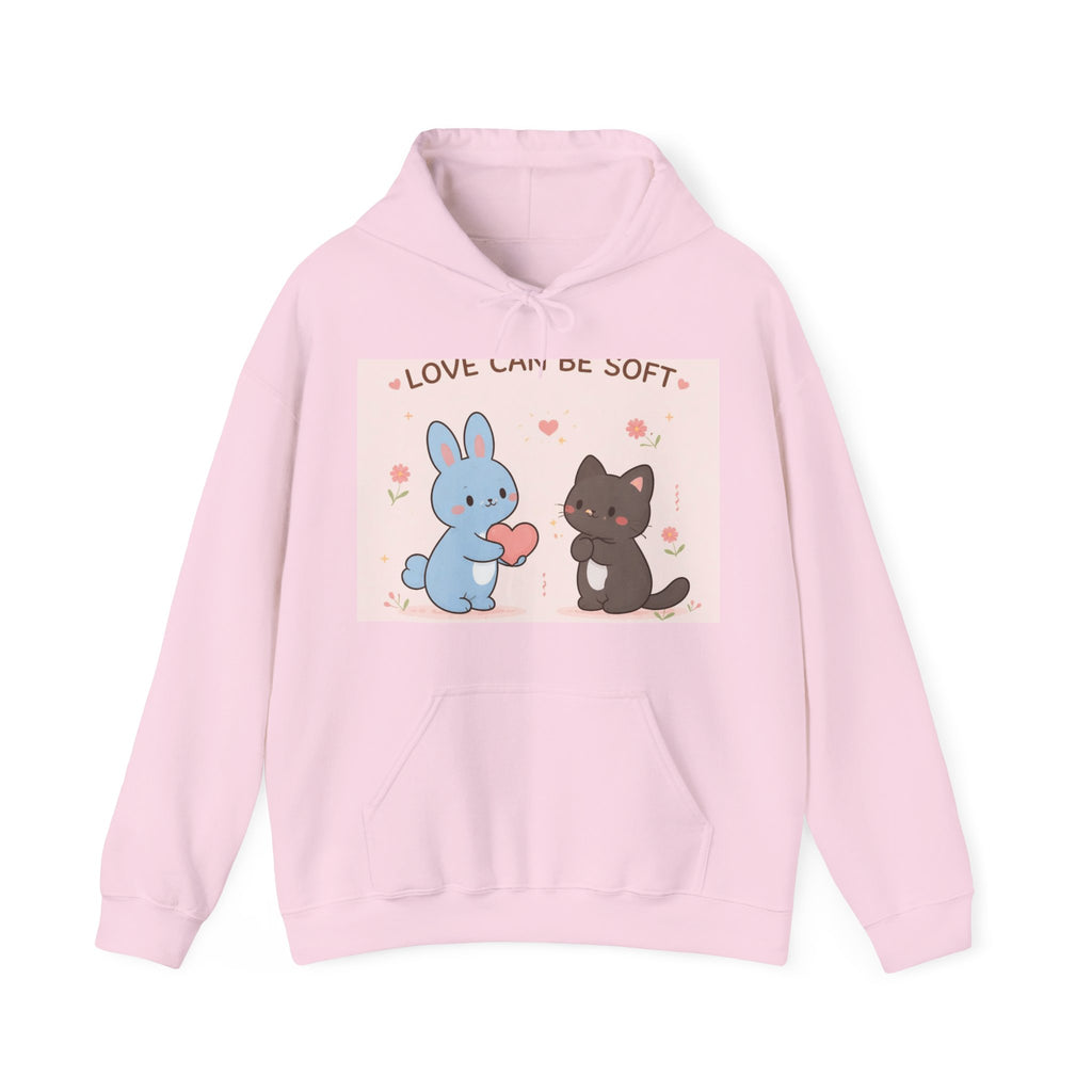 "LOVE CAN BE SOFT" Black Cat Hoodie | College Girl Gift | Fashion | KayKay Classics