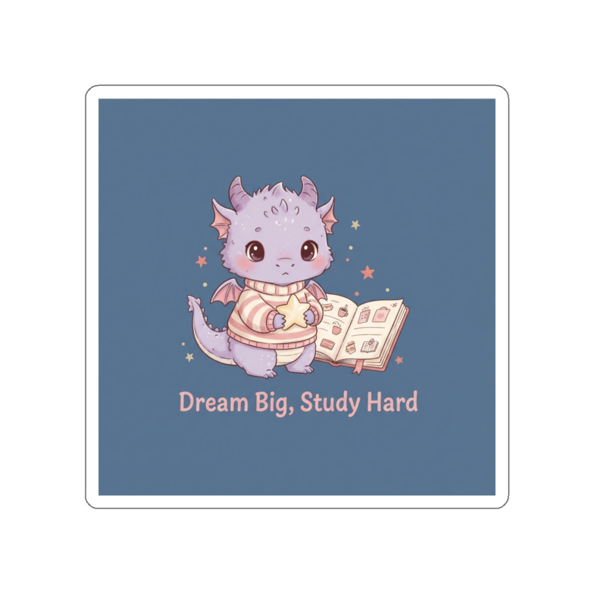 Dragon Die-Cut Sticker – Dream Big Study Hard