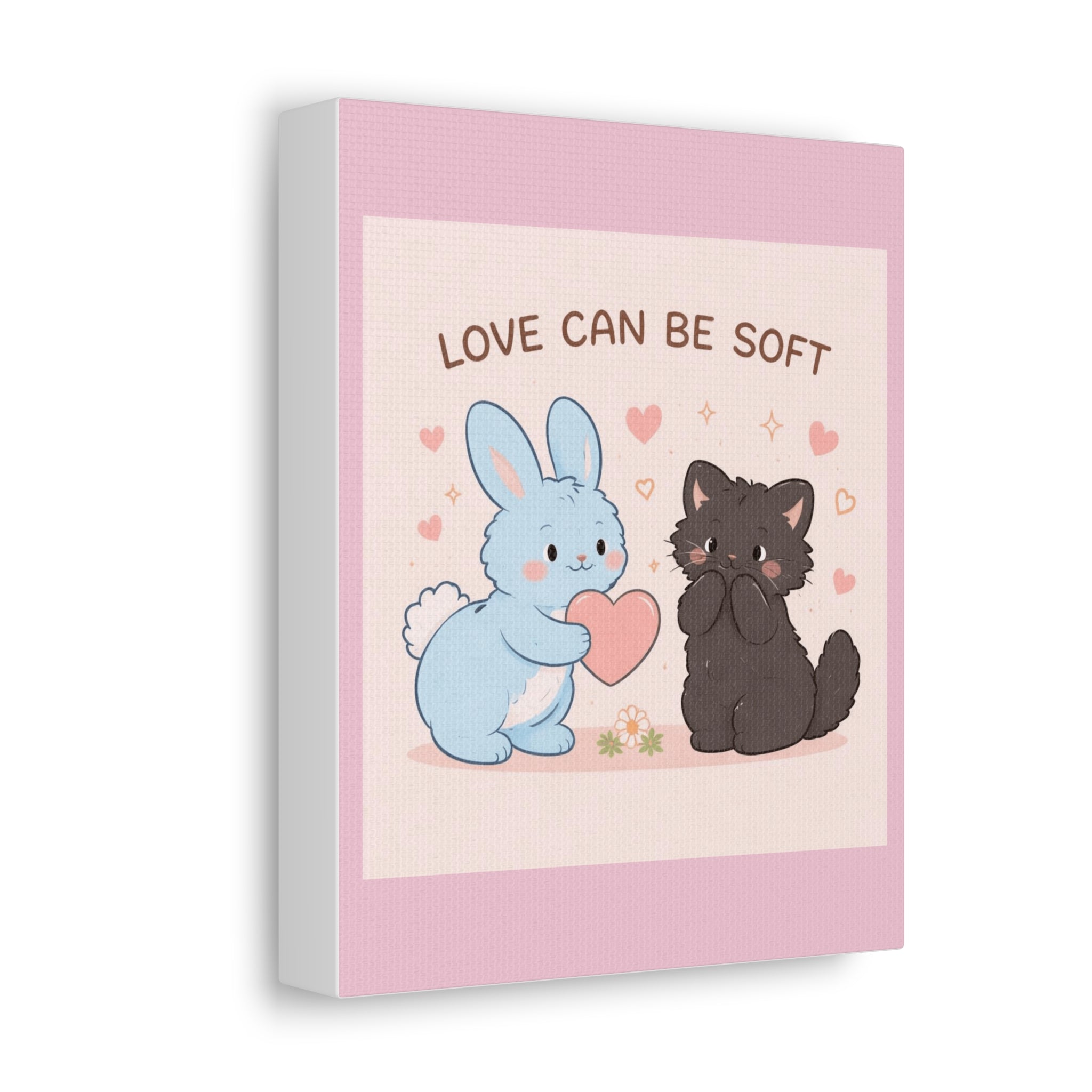 "LOVE CAN BE SOFT" Black Cat Canvas | College Girl Gift | Fashion | KayKay Classics