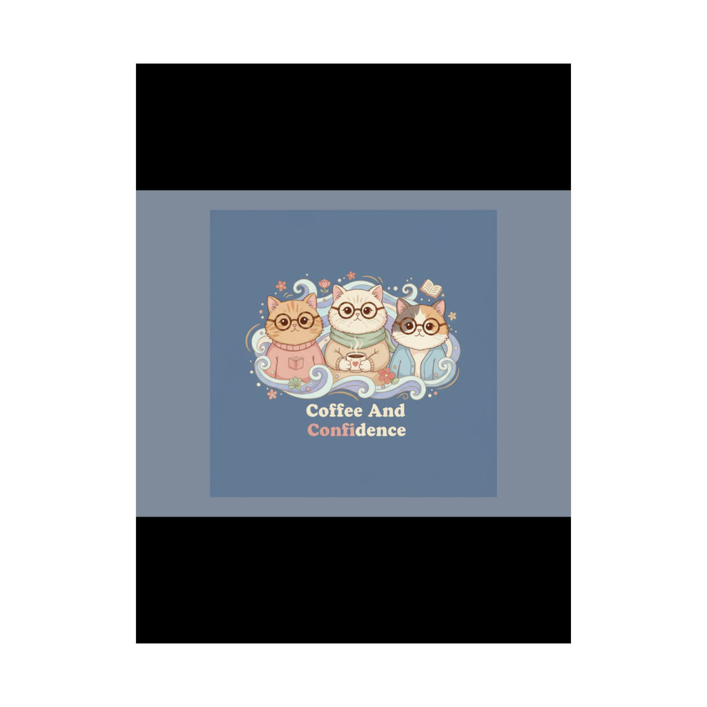 Cats With Glasses Poster – Coffee and Confidence