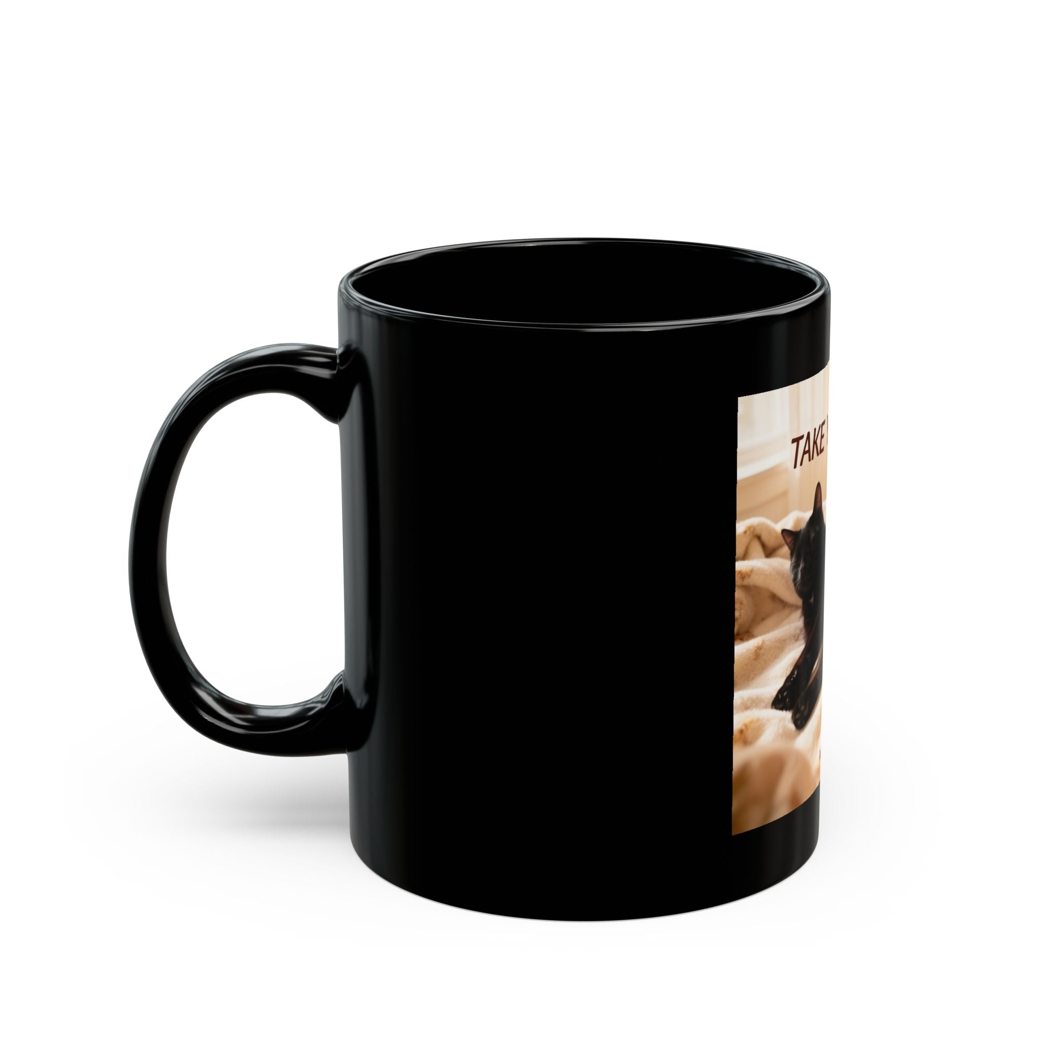 TAKE YOUR TIME Black Mug