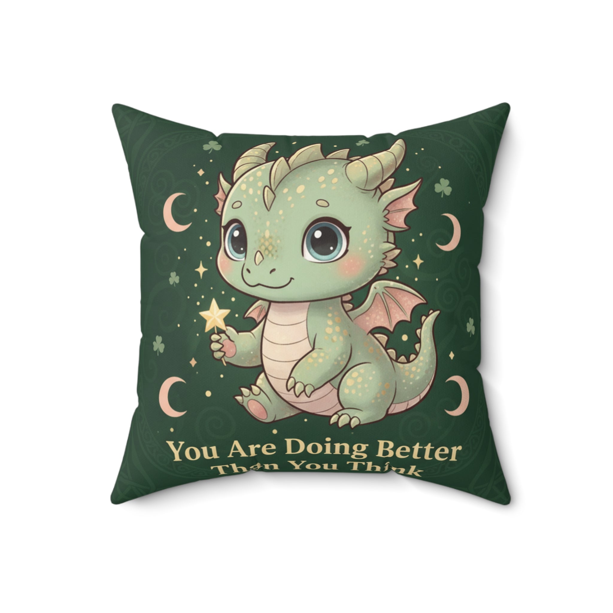 Dragon Square Pillow – You Are Doing Better Than You Think