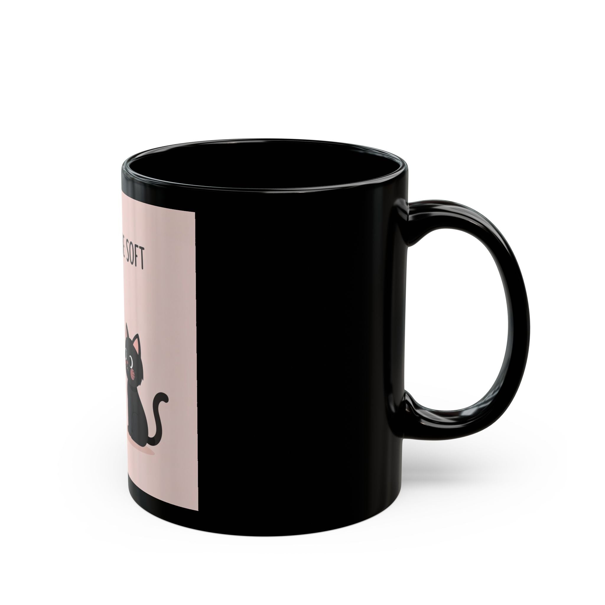 LOVE CAN BE SOFT Black Mug