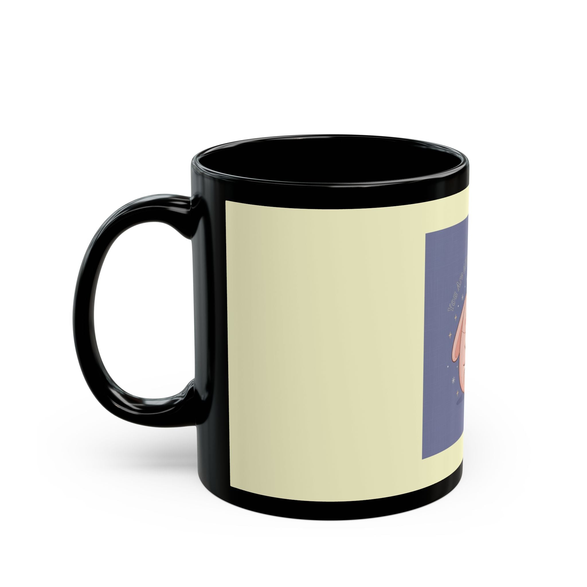 Rabbit Black Mug 11oz – You Are Allowed to Grow Slowly