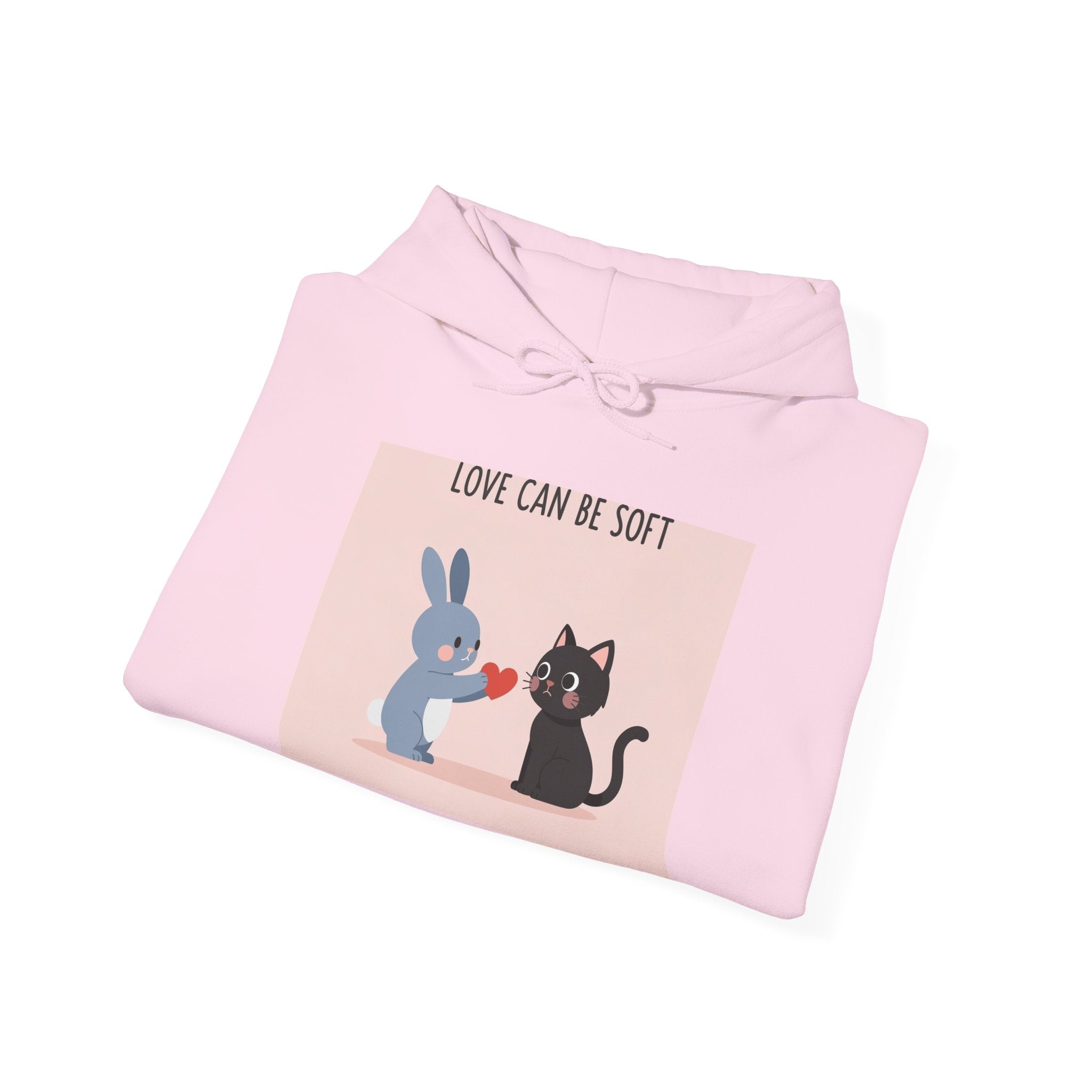 "LOVE CAN BE SOFT" Black Cat Hoodie | College Girl Gift | Fashion | KayKay Classics
