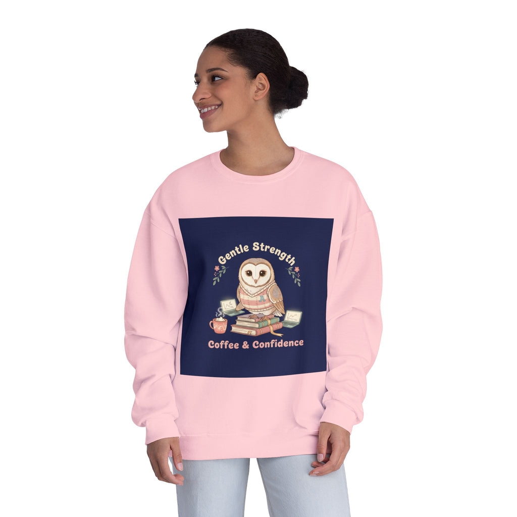 Owl Crewneck Sweatshirt – Gentle Strength Coffee Confidence