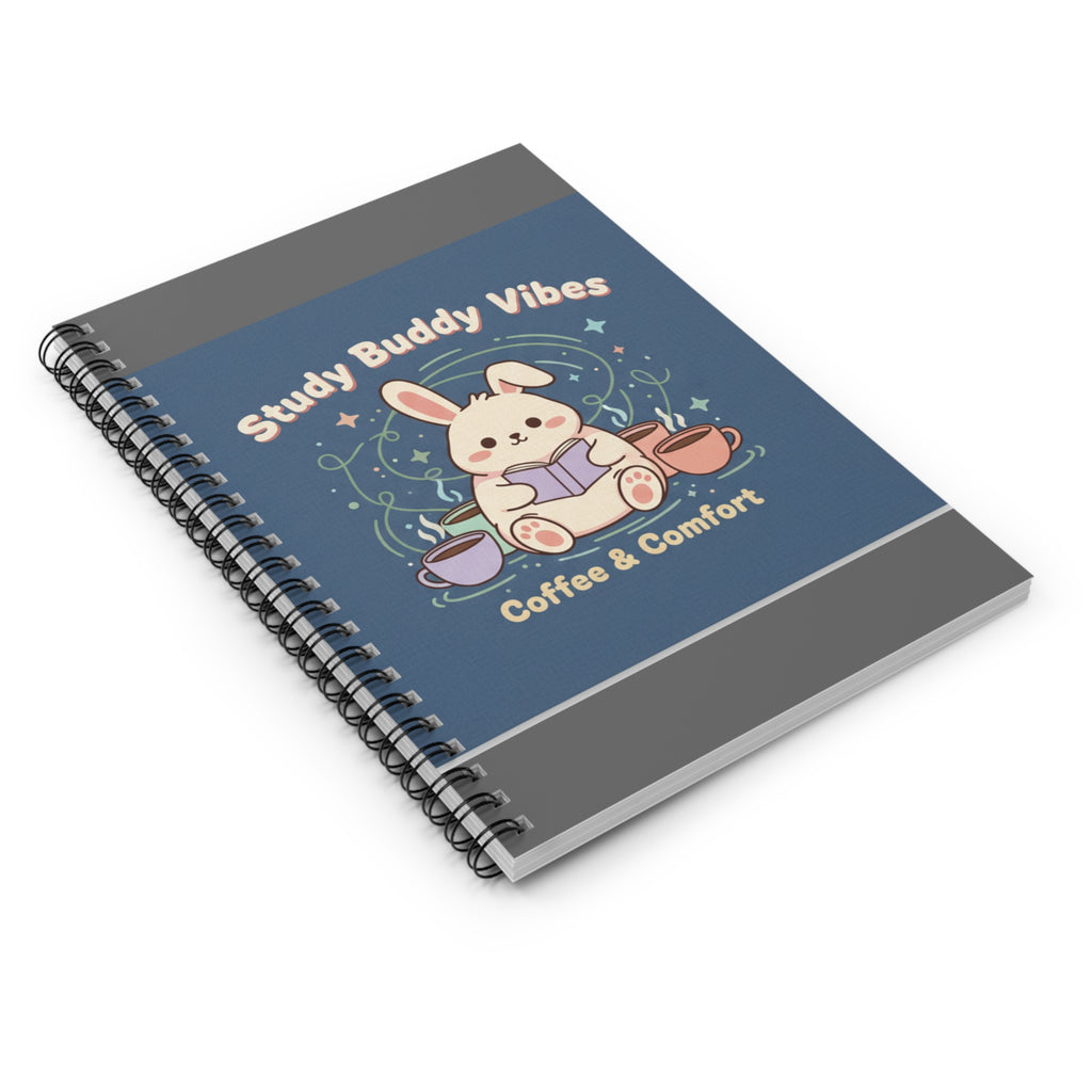 Bunny Spiral Notebook – Study Buddy Vibes Coffee Comfort