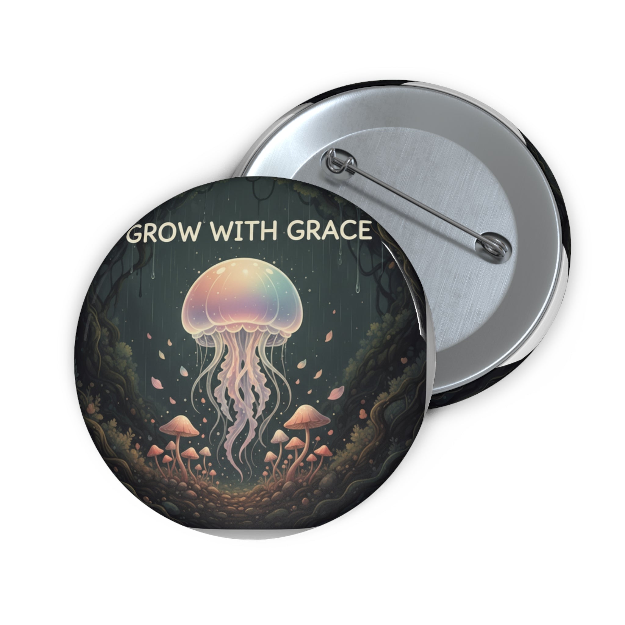Kawaii Jellyfish Pin Button – Grow With Grace