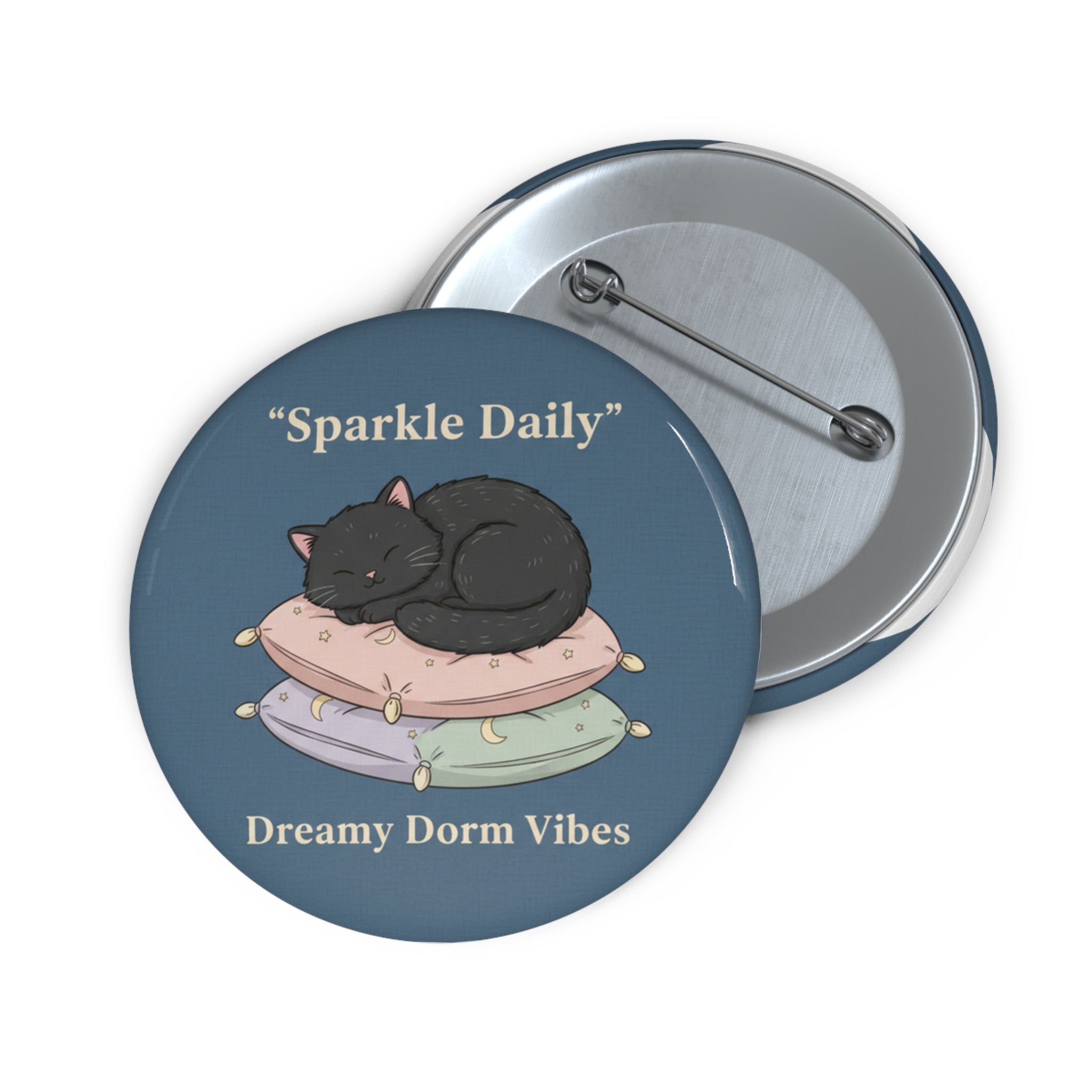 Black Cat Pin Button – Sparkle Daily Dreamy Dorm Vibes
