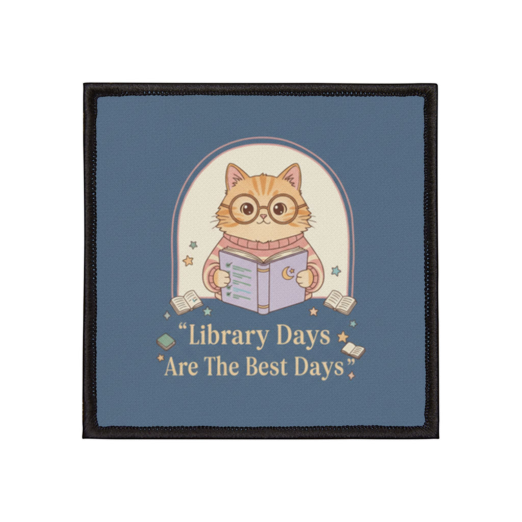 Cat Iron-On Patch – Library Days Are the Best Days