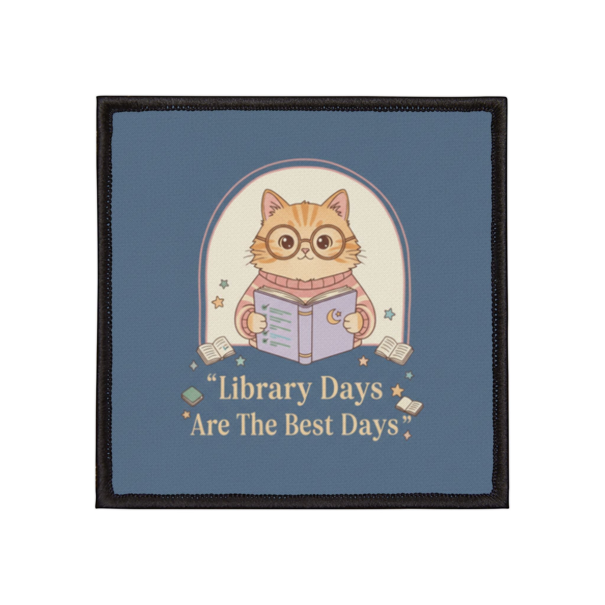 Cat Iron-On Patch – Library Days Are the Best Days