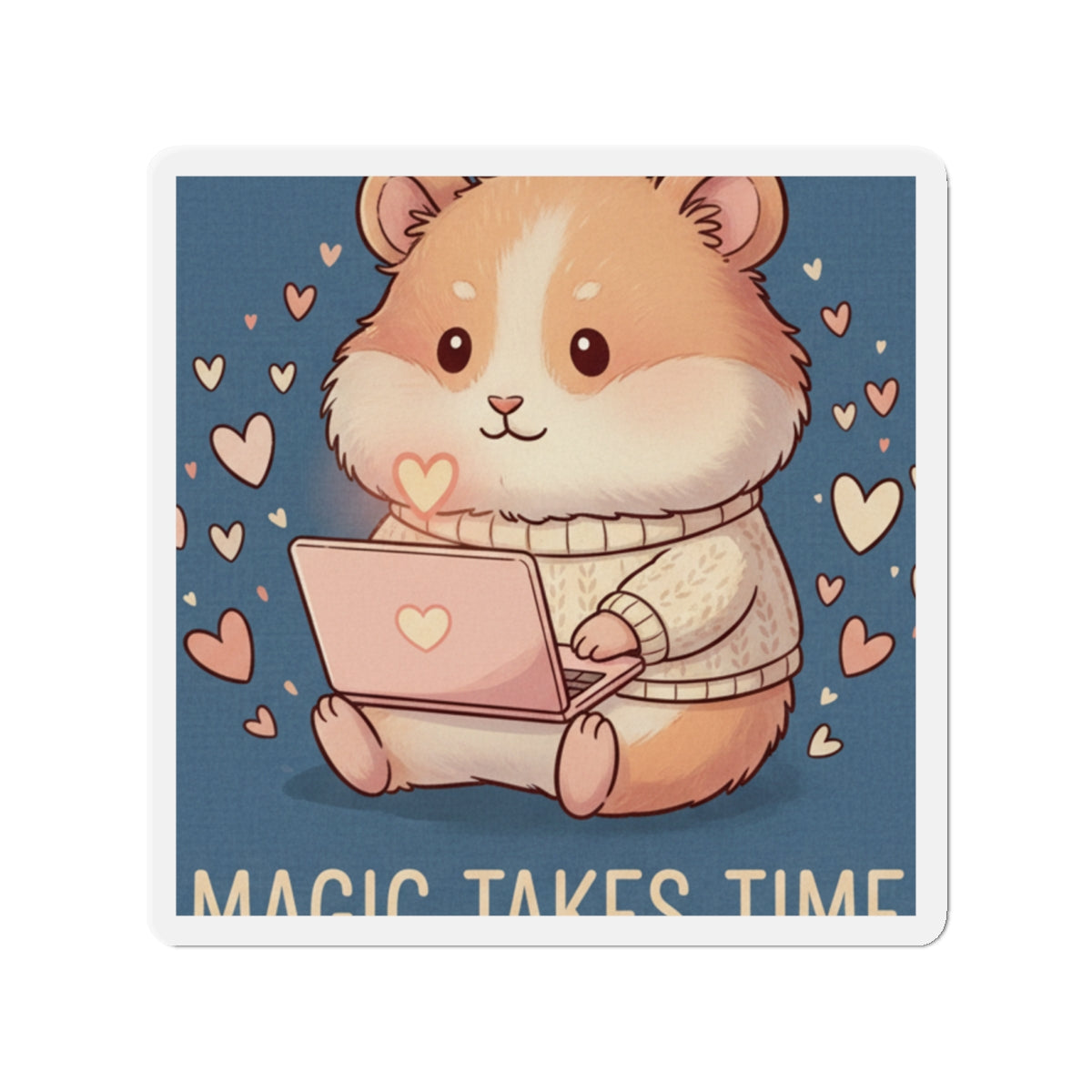 Hamster Die-Cut Magnet – Magic Takes Time