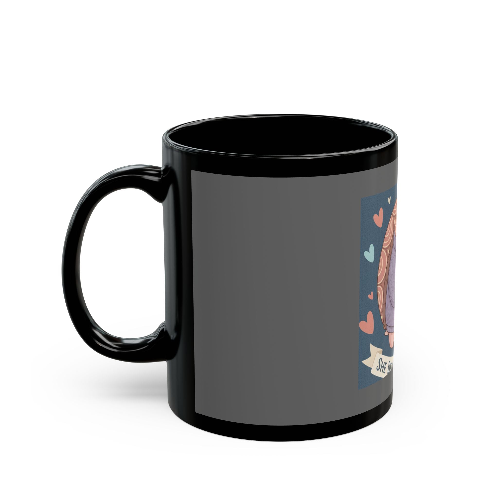Turtle Black Mug 11oz – She Believed She Could