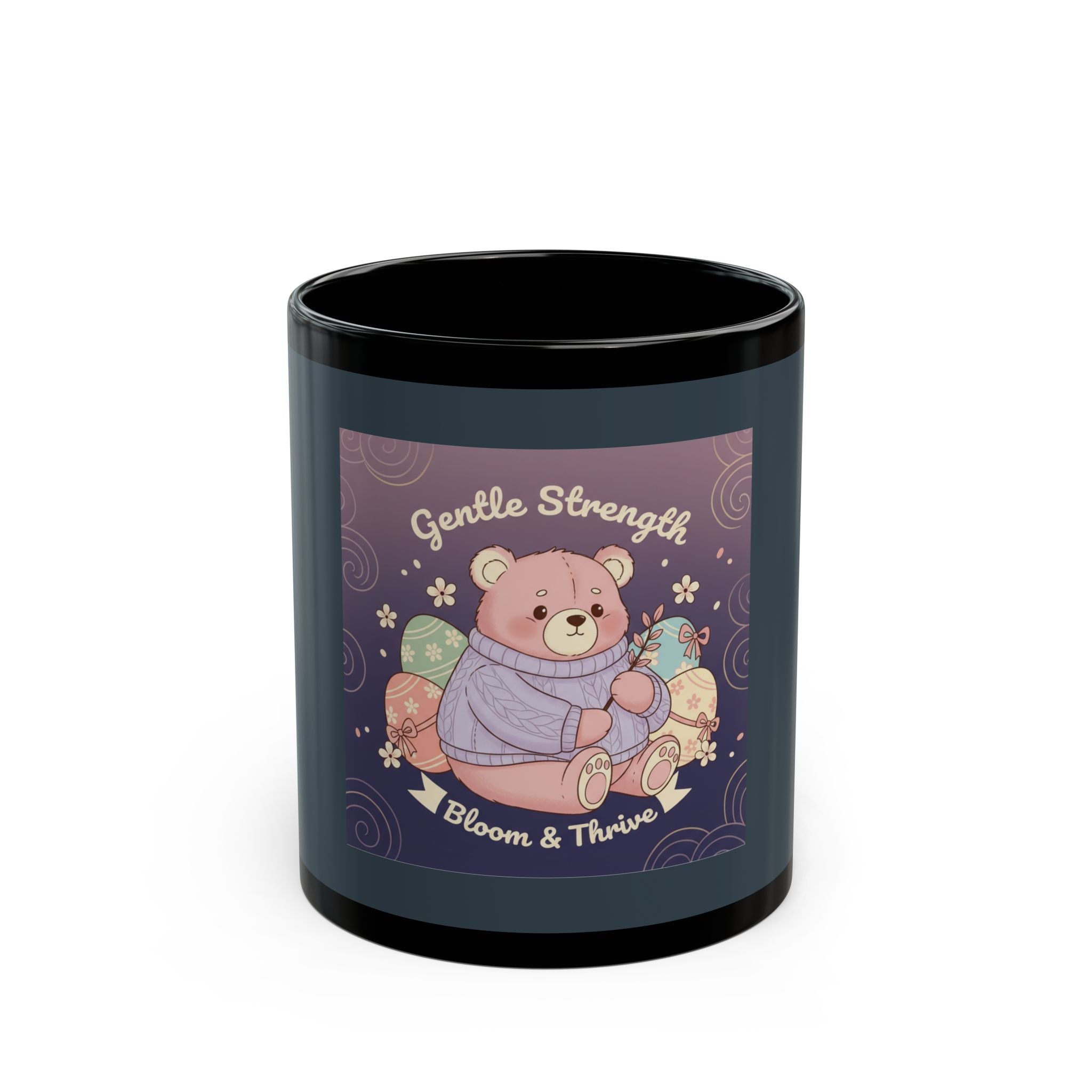 Bear Black Mug 11oz – Gentle Strength Bloom Thrive