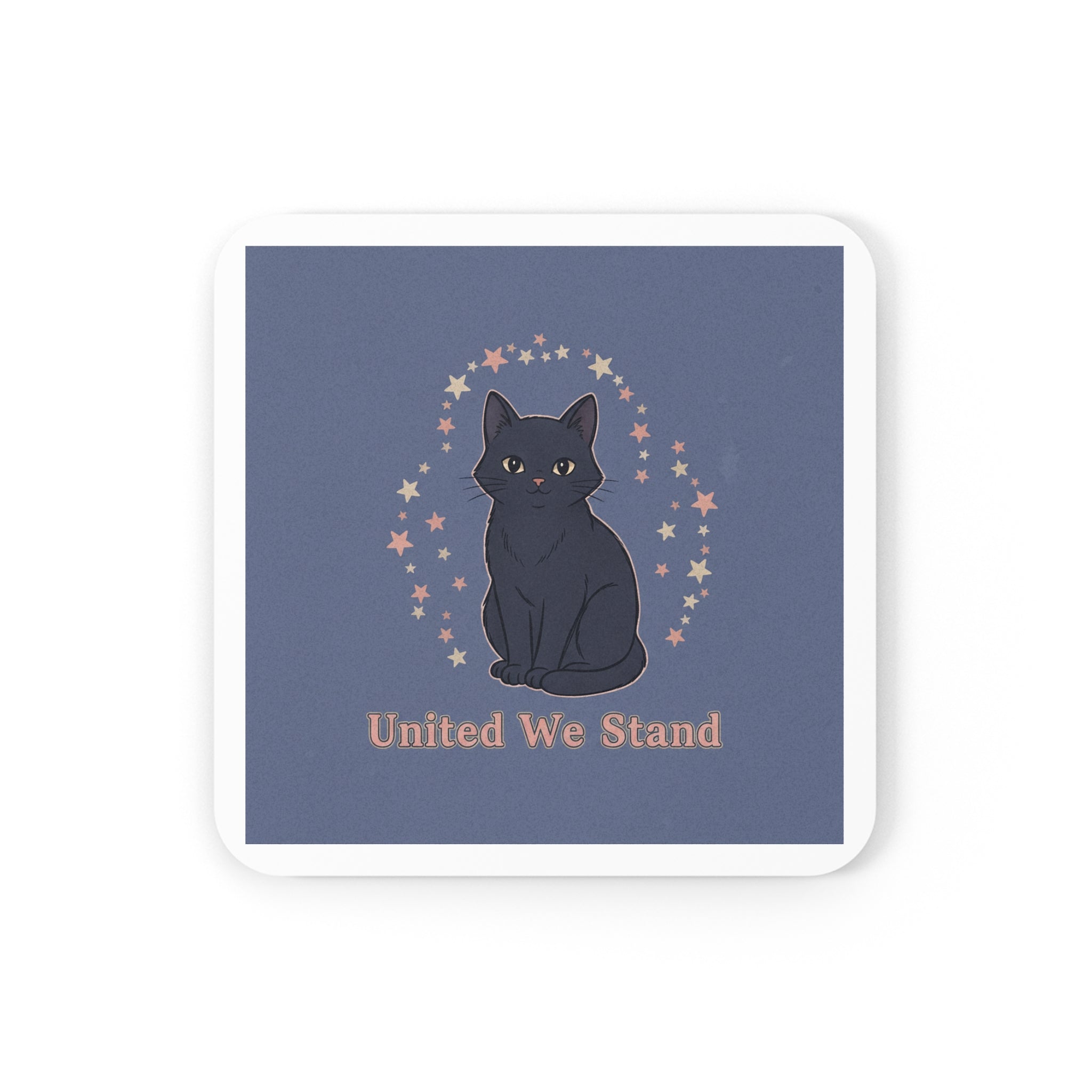 Black Cat Cork Coaster – United We Stand