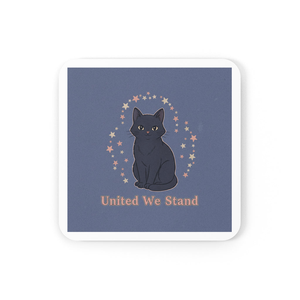 Black Cat Cork Coaster – United We Stand