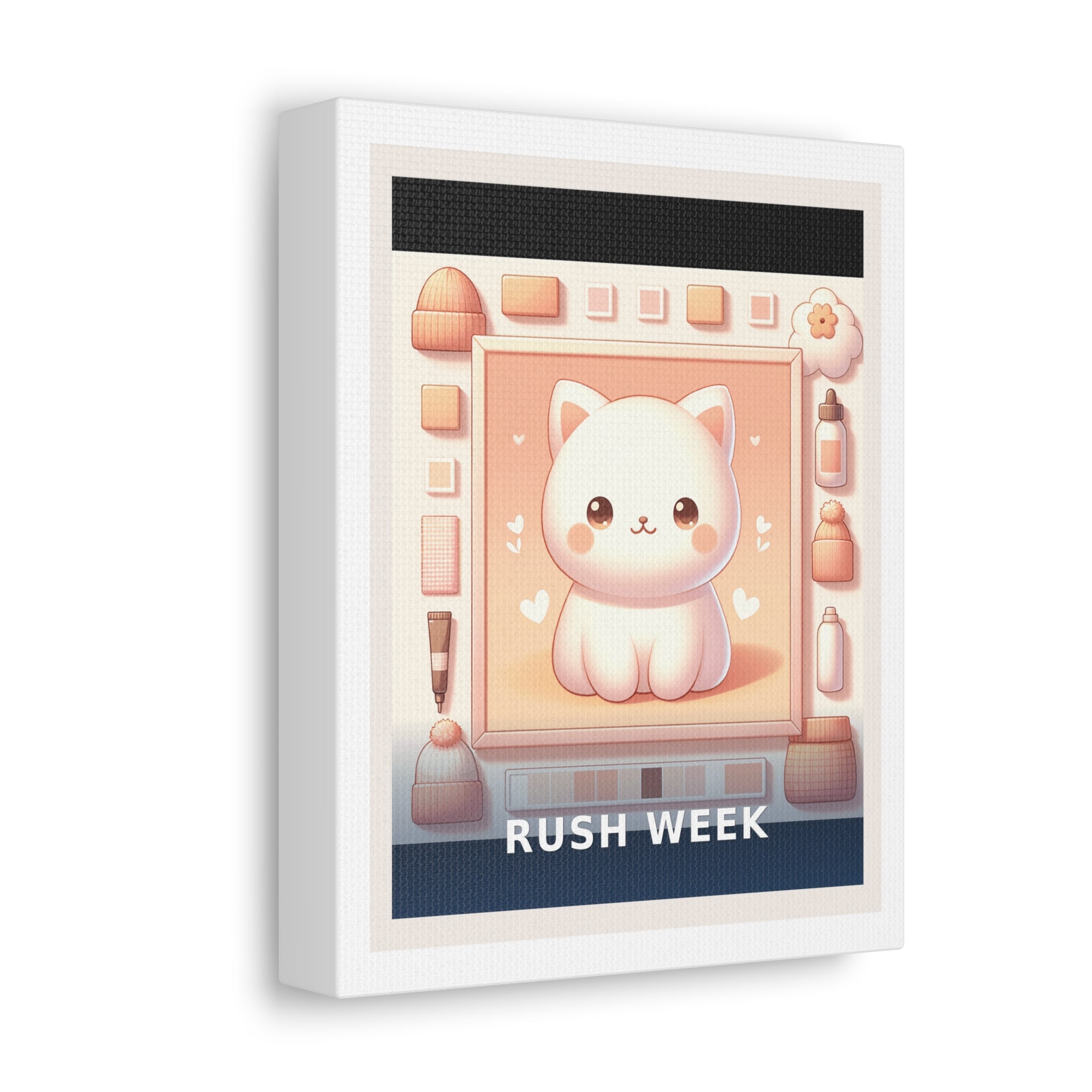 "Rush Week" Black Cat Canvas | College Girl Gift | Fashion | KayKay Classics