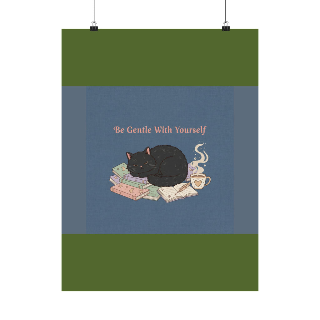 Black Cat Poster – Be Gentle With Yourself