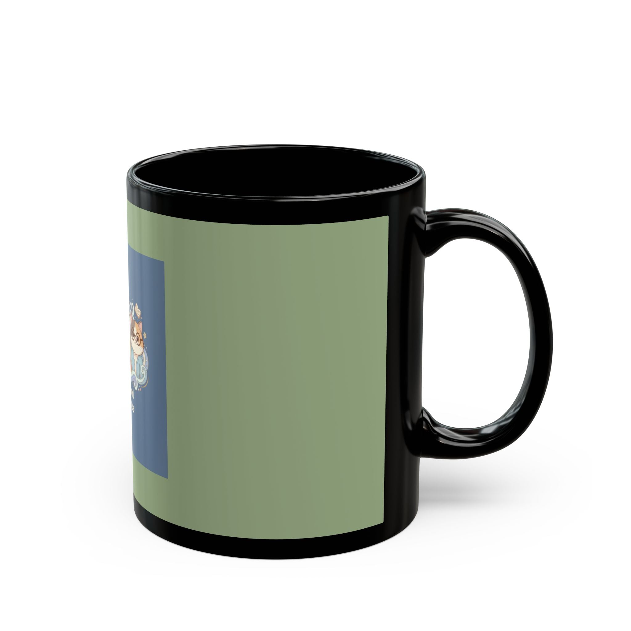 Cats With Glasses Black Mug 11oz – Coffee and Confidence