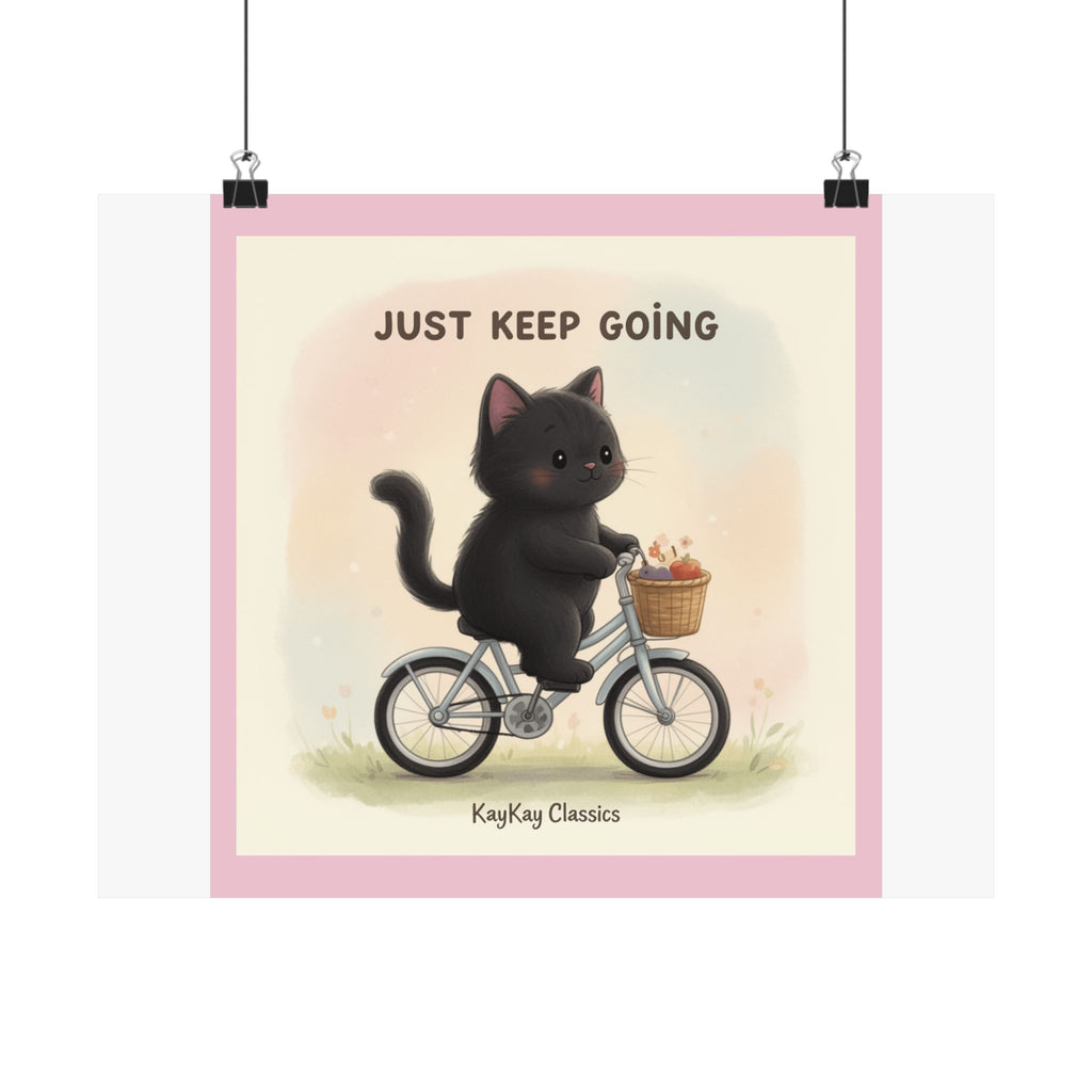 "Study Hard Dream Big" Black Cat Poster | College Girl Gift | Fashion | KayKay Classics