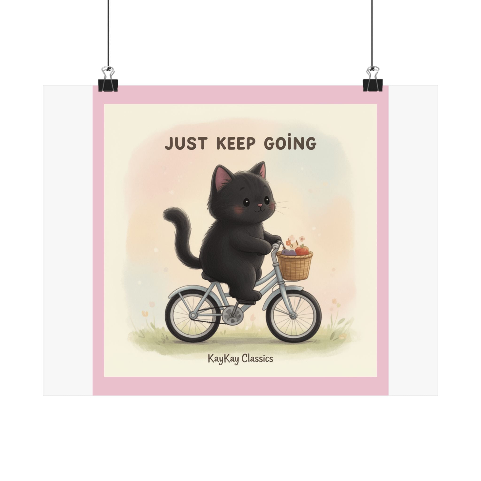 "Study Hard Dream Big" Black Cat Poster | College Girl Gift | Fashion | KayKay Classics