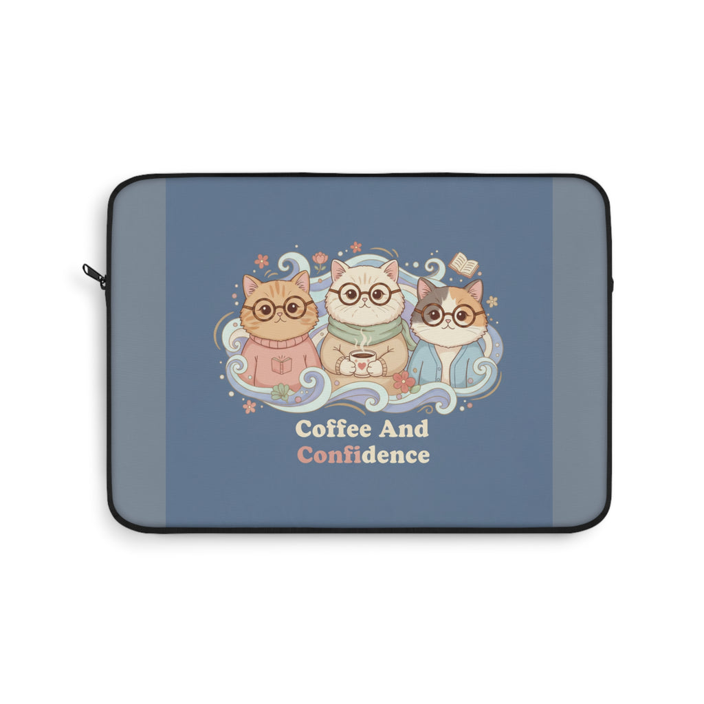 Cats With Glasses Laptop Sleeve – Coffee and Confidence