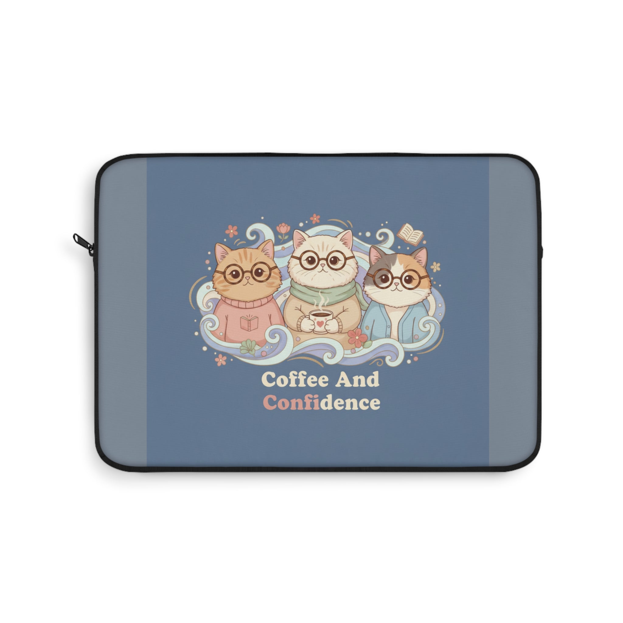 Cats With Glasses Laptop Sleeve – Coffee and Confidence