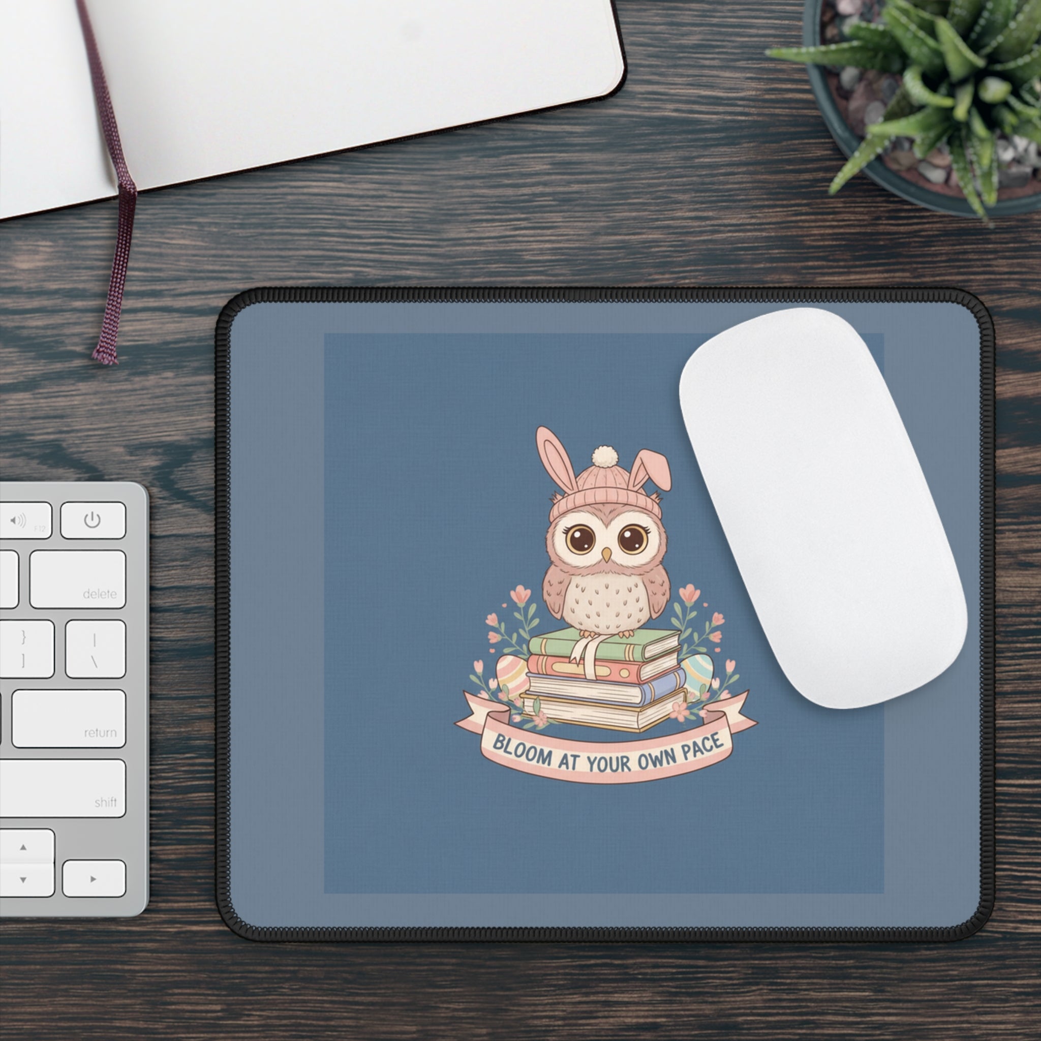 Bunny Mouse Pad – Bloom at Your Own Pace