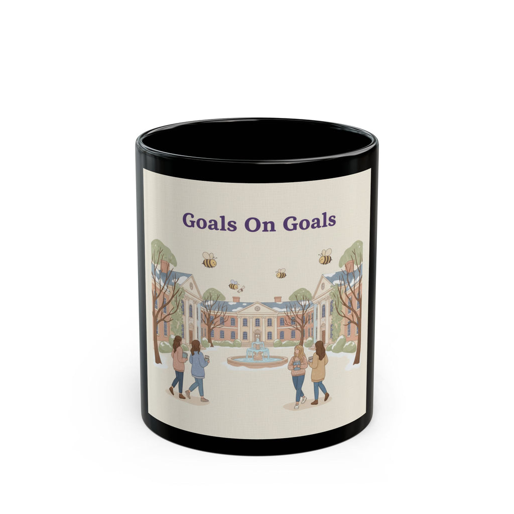 Goals On Goals Bees Black Mug 11oz