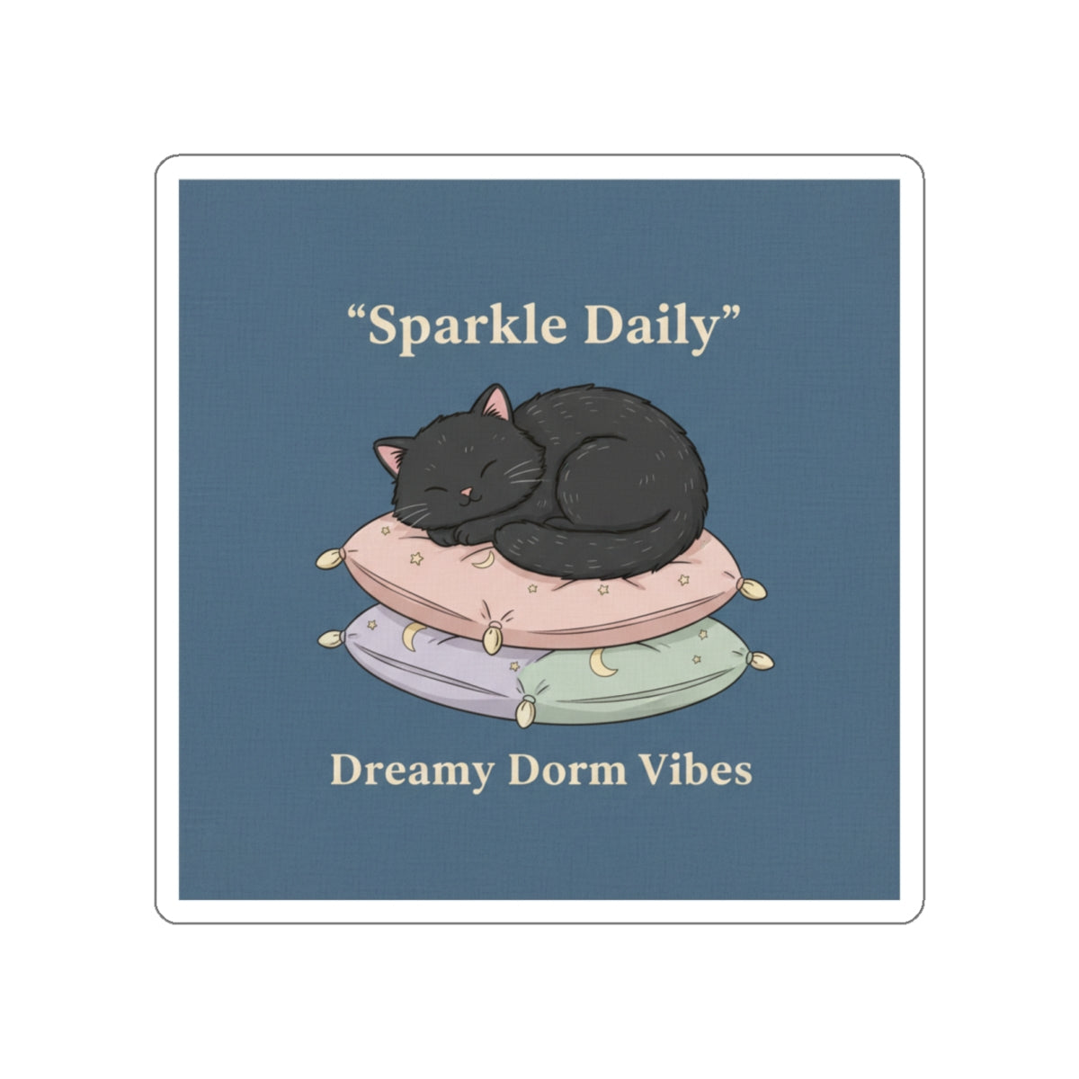 Black Cat Die-Cut Sticker – Sparkle Daily Dreamy Dorm Vibes