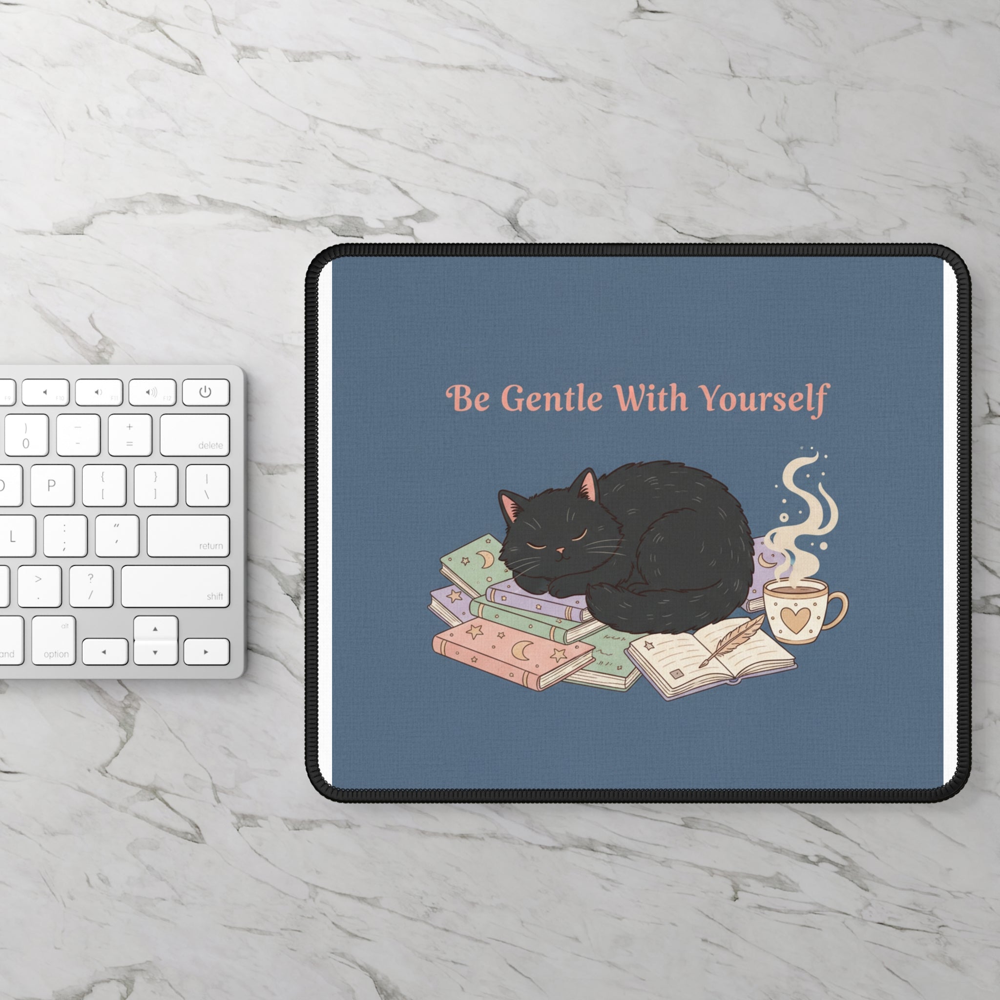 Black Cat Mouse Pad – Be Gentle With Yourself
