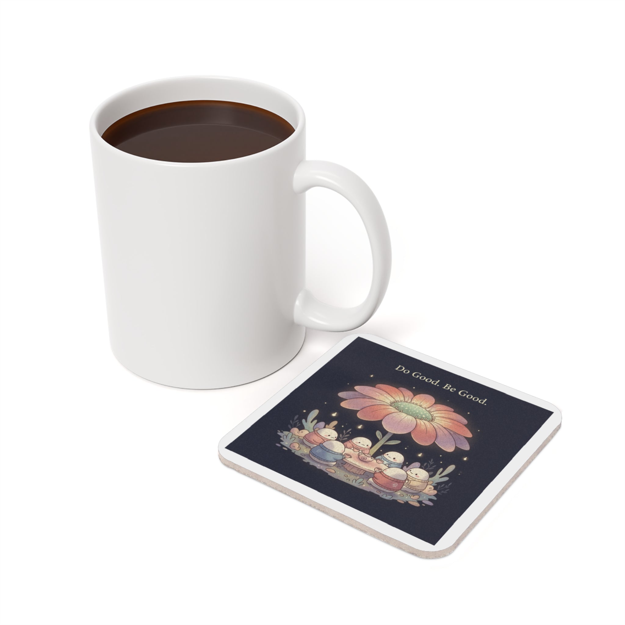 Tiny Chibi Creatures Cork Coaster – Do Good Be Good
