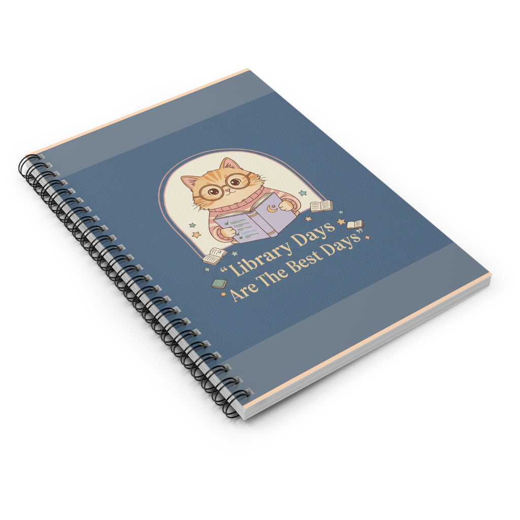 Cat Spiral Notebook – Library Days Are the Best Days