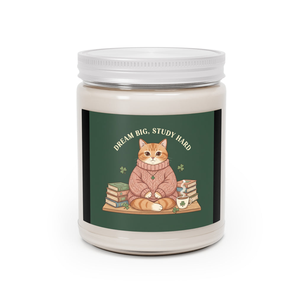 Cat Scented Candle – Dream Big, Study Hard
